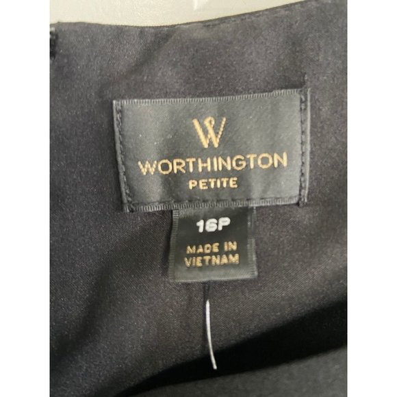 Worthington Petite Black Sleeveless Women's Size 16P NWT some stretch - Picture 3 of 6